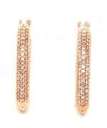 14kt Yellow gold 1ctw single cut pave diamond in/out hoop