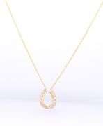 14kt Yellow Gold Diamond Horse Shoe Pendant
