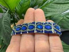 Original Handmade Mosaico Bracelet 8.5" 925 Sterling Silver Mexico Artistic Jewelry