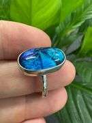 Sterling Silver 925 One of a Kind Dichroic Glass Ring Size 8