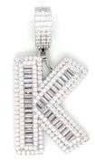 Initial K cubic zirconia pendant in 925 sterling silver
