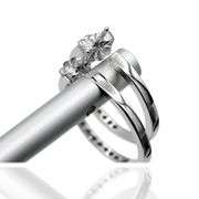 18K(750) Solid White Gold Natural Diamond Hoop Earrings