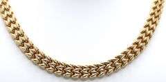 Stunning 18kt Yellow Gold Italian Link Necklace - 60 Grams, 16.5 Inches of Fine Craftsmanship