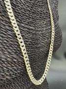 Gold Plated Sterling Silver Curb Pave Two Tone 925 Made in Italy Necklace 24"