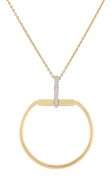 Roberto Coin 0.10ctw Diamond Classic Parisienne Stirrup Pendant Necklace in 18K