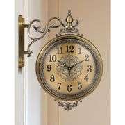 Large Double-Sided Wall Clock with Metal Frame