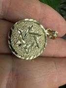 10k Yellow Gold Jewish Star of David Pendant Ornate Diamond Cut Charm