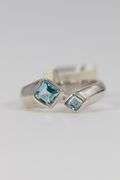 .925 Sterling Silver Blue Topaz Gemstone Ring Size 9