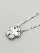 925 Sterling Silver Five Clover MOP Pendent Necklace