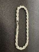 Sterling Silver Diamond-Cut Rope Chain 4.7mm Solid 925 Italy New Bracelet 8"