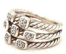 David Yurrman 3 row diamond Confetti ring