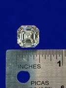 Large 5.35 Ct Sparkling Bright White Asscher Cut Simulated Diamond Solitaire