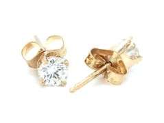 14kt Yellow gold 0.40ctw round brilliant cut diamond stud earrings