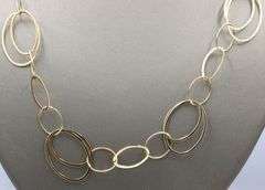 14kt Yellow gold Interlocking circle link chain necklace
