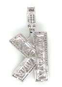 Initial K cubic zirconia pendant in 925 sterling silver