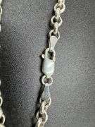 Sterling Silver Garnet Gemstone Pendant w/ 30" Sterling Silver Rolo Chain