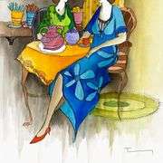 "Untitled" by Itzchak Tarkay (1935-2012)