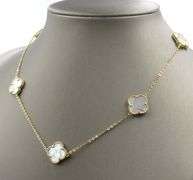 925 Sterling silver 5 clover mother of pearl necklace