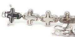 925 Sterling silver cubic zirconia cross link bracelet