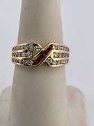 CERTIFIED BRAND NEW 18K GOLD DIAMOND AND RUBIES