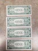 3 Lots Of 4 (12 Notes Total) Consecutive Silver Certificates, UNC