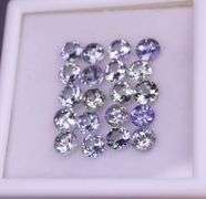 Substantial 6.09ct 20pc 4mm Tanzanite set