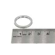 18K(750) Solid White Gold Natural Diamond Handmade Milgrain Band Ring