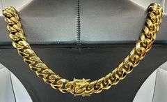 230.3 Grams 18 Kt. Gold Plated Curb Link Necklace