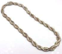 Set of Vintage 925 sterling silver Mexico braided double chain necklace and bracelet