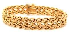 Wide Woven Italian Made 14K YG Bracelet
