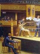 Highly Collectible After Thomas Eakins One of a kind oil on Canvas signed by the artist, Between Rou