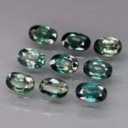 Heated only! 3.10ct blue green Australian Sapphire set
