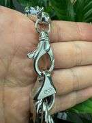 Rhodium Plated Sterling Silver Heavy Diamond-Cut Rope Chain 18mm Solid 925 Italy Necklace 26"