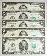 (5) Superb Crisp $2 2017A Star Notes New York-Consecutive!