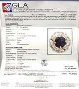 Exquisite Massive 17.08CTS Round Cabochon-Cut Ruby & 2.05CTW White Sapphire in 14K Yellow Gold Over 