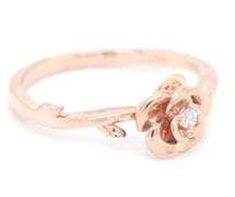 10kt Yellow gold Disney Enchanted Belle diamond rose ring