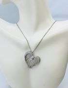 925 Sterling Silver Heart Swirl Style Interwoven Crystal Pave pendant With Chian Necklace