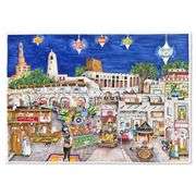 "Souq Waqif Hand Signed Original Painting with Letter of Authenticity. by Linnea Pergola