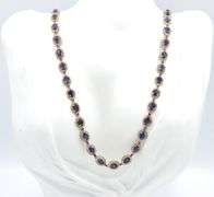 Darling 18.05CTW Oval Shaped Emerald Cut Blue Sapphire & 4.00CTW Round Single Faceted Diamond Tennis