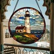 Stained Glass Lighthouse Sun Catcher