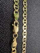 10k Yellow Gold Solid Mariner Chain Marina Anchor Link 4mm Necklace 24"