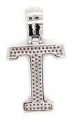 925 Sterling silver Initial T cubic zirconia pendant