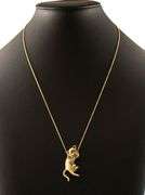 Designs by Slack Irradiated Teal and White Diamond Kitten Pendant Necklace in 18K