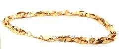 Unusual Glittery 14K YG Fancy Link Bracelet