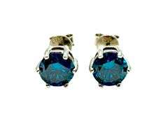 Sparkling 2 Ctw London Blue Simulated Diamond Earrings