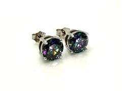4 Ctw Russian Color Change Lab Created Alexandrite Earrings