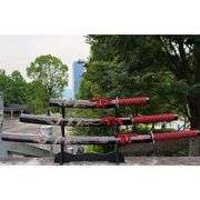 Three Japanese Samurai Sword Set Katana Wakizashi Tanto Full Tang