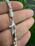 Sterling Silver 925 4.5mm Torcion Twisted Rope Chain 24" Italian Necklace Very Unique