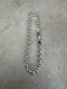 Sterling Silver Italian Ball Bead Chain 4mm 925 Italy New Dog Tag Bracelet 7" inch