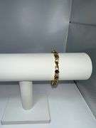 Beautiful 14 Kt Yellow Gold Plated Lab Simulated 16.5 Cttw Amethyst Diamond Tennis Bracelet